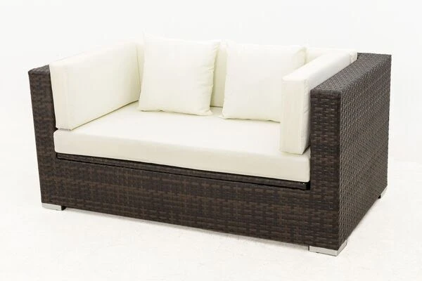 OUTFLEXX 2-Sitzer Sofa, Braun Marmoriert, Polyrattan, 152 X 85 X 70 Cm, Wasserfeste Kissenbox â Bild 10