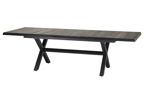 SIENA GARDEN Sincro Ausziehtisch, Anthrazit/natur-grau, Alu/Keramik, 205/265x103 Cm – Bild 3