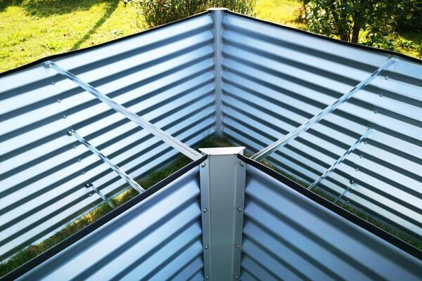 OUTFLEXX Eck-Hochbeet, Silber, Zincalume, 270x270x90x84cm – Bild 13