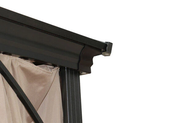 OUTFLEXX Profi Hardtop Pavillon, Grau, Aluminium, 3 X 3,6m Mit Seitenteilen Und Insektennetz – Bild 11