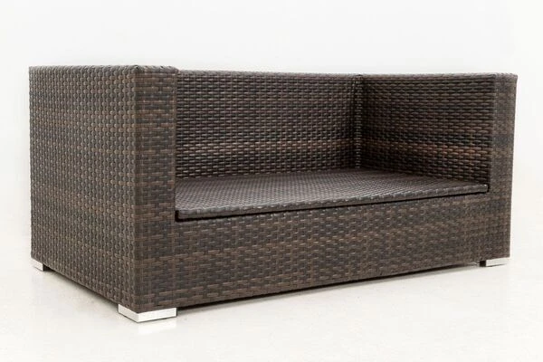 OUTFLEXX 2-Sitzer Sofa, Braun Marmoriert, Polyrattan, 152 X 85 X 70 Cm, Wasserfeste Kissenbox â Bild 11