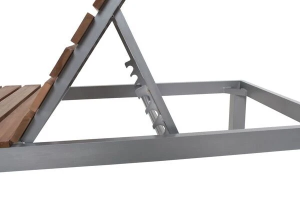 Villana 2er Sonnenliegen-Set, Alu/FSC-Akazienholz, 201x70x32,5cm, 4-fach Verstellbar, Mit Beistelltisch 45x45cm – Bild 12