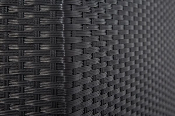 OUTFLEXX Loungemöbel-Set, Schwarz, Polyrattan, 5 Personen, Wasserfeste Kissenbox, Inkl. Kaffeetisch – Bild 11