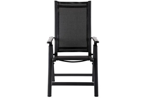 OUTFLEXX Premium Esstischgarnitur, OUTFLEXX® Anthrazit Matt, Alu/Textilene, Tisch 180/240x100cm, 4 Stapel-, 2 Multipositionssessel – Bild 12