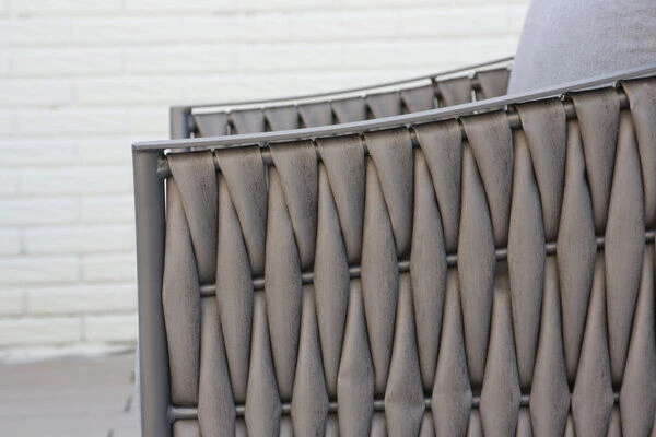 OUTFLEXX Oranger Blossom Lounge-Set, Anthrazit, Alu/XL Geflecht, 4-teilig, Inkl. Sitz- Und Rückenkissen, Tisch 120 X 70 X 42 Cm – Bild 12