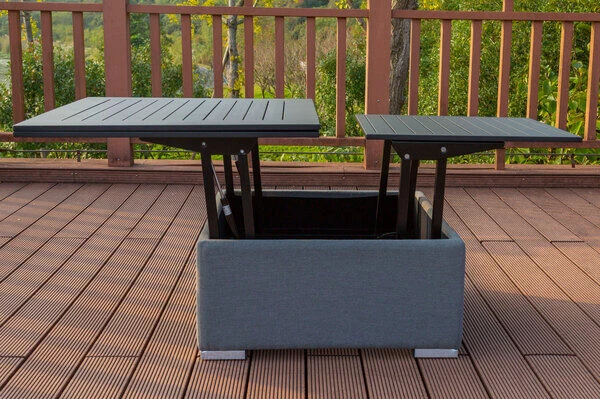 OUTFLEXX Loungetisch, Flanelle, Alu/Sunbrella, 78/157 X 78 X 37/64 Cm, Höhenverstellbar – Bild 12