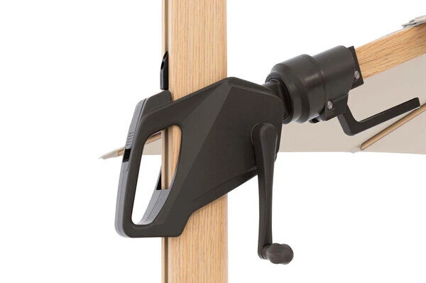 DOPPLER Alu Wood Pendelschirm, Natur, Alu/Polyester, 300x220 Cm, Mit Kurbel, Holzoptik â Bild 10