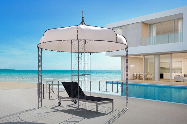 OUTFLEXX Pavillon, Anthrazit/creme, Stahl/Textil, 300 X 300 X 300 Cm – Bild 2