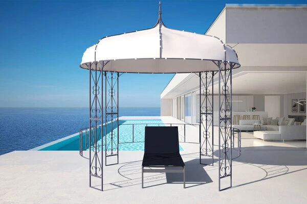 OUTFLEXX Pavillon, Anthrazit/creme, Stahl/Textil, 300 X 300 X 300 Cm – Bild 3