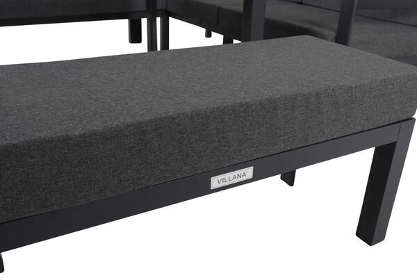 VILLANA Dining-Lounge, Schwarz/grau Meliert, Alu/Polyester, Inkl. Kissen – Bild 16