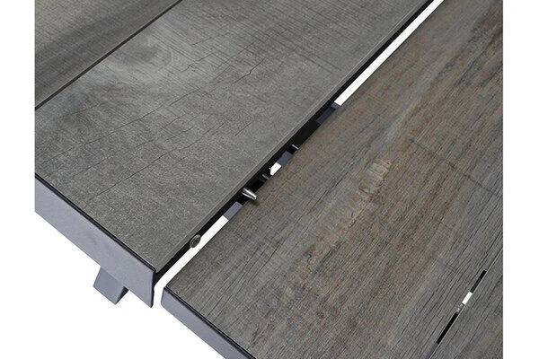 SIENA GARDEN Sincro Ausziehtisch, Anthrazit/natur-grau, Alu/Keramik, 205/265x103 Cm – Bild 15