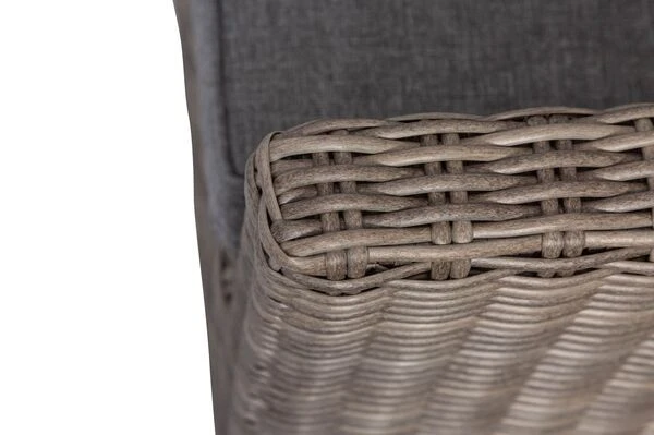 OUTFLEXX Loungegarnitur, Polyrattan/Teakholz, Tisch 160x90cm, Für 6 Personen, Wasserfeste Kissenbox – Bild 13