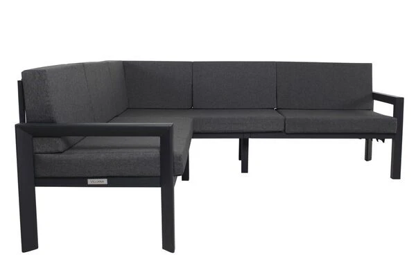 VILLANA Dining-Lounge, Schwarz/grau Meliert, Alu/Polyester, Inkl. Kissen – Bild 17