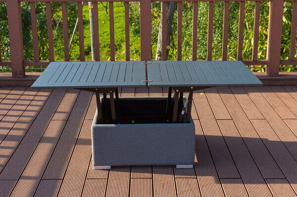 OUTFLEXX Loungetisch, Flanelle, Alu/Sunbrella, 78/157 X 78 X 37/64 Cm, Höhenverstellbar – Bild 14