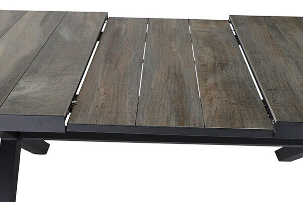 SIENA GARDEN Sincro Ausziehtisch, Anthrazit/natur-grau, Alu/Keramik, 205/265x103 Cm – Bild 17