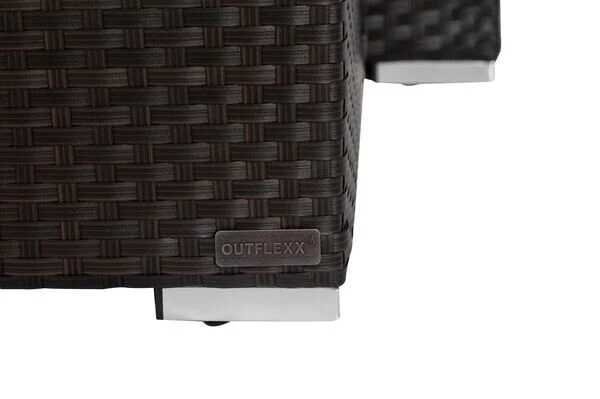 OUTFLEXX Loungemöbel-Set, Braun, Polyrattan, 6 Personen, Wasserfeste Kissenbox, Inkl. Loungetisch – Bild 15