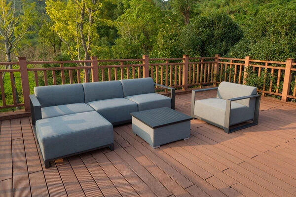 OUTFLEXX Loungetisch, Flanelle, Alu/Sunbrella, 78/157 X 78 X 37/64 Cm, Höhenverstellbar – Bild 15