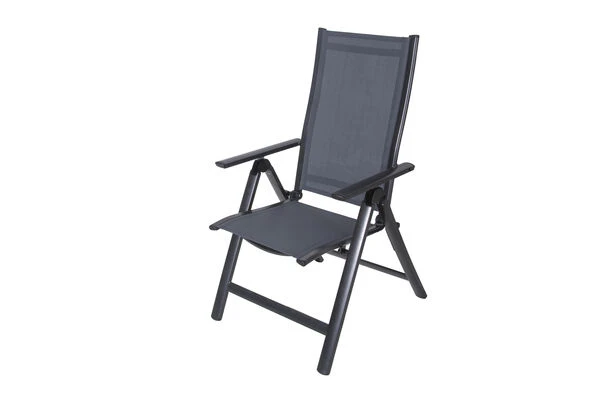 OUTFLEXX Premium Esstischgarnitur, Anthrazit/grau, Alu/Textilene, Ausziehtisch 180/240x100cm, 8 Multipositionssessel – Bild 15