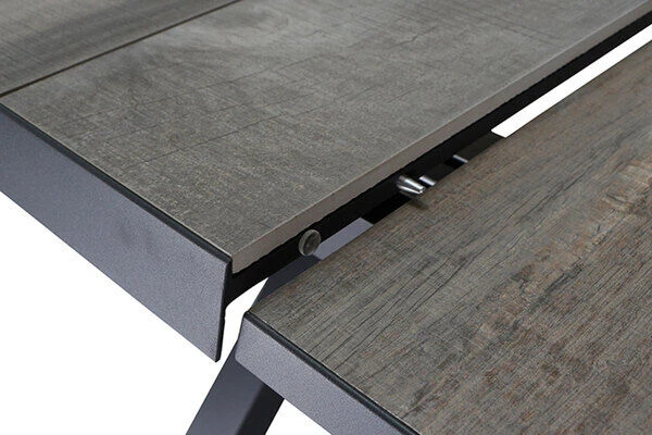 SIENA GARDEN Sincro Ausziehtisch, Anthrazit/natur-grau, Alu/Keramik, 205/265x103 Cm – Bild 18