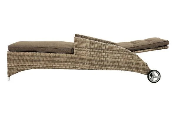 Ploß Rabida Comfort Rollliege, Champagner-meliert, Polyrattan, 198x68x44cm, Verstellbar, Hohe Sitzhöhe – Bild 16