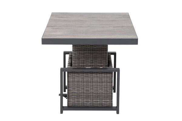 SIENA GARDEN Corido Lifttisch, Charcoal, Alu / Gardino®-Geflecht, 130x75x47-71 Cm, Stufenlos Verstellbar – Bild 16
