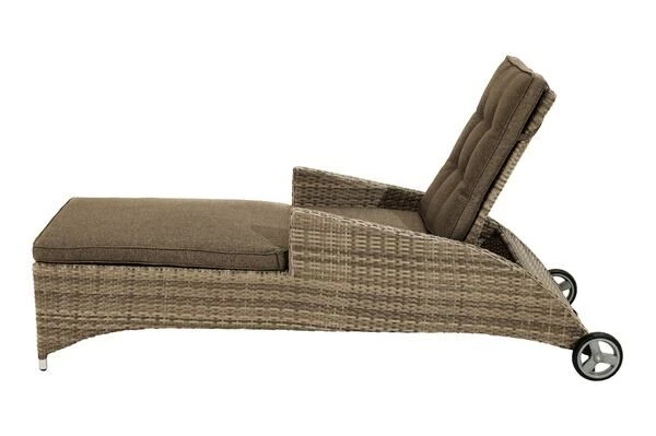 Ploß Rabida Comfort Rollliege, Champagner-meliert, Polyrattan, 198x68x44cm, Verstellbar, Hohe Sitzhöhe – Bild 17