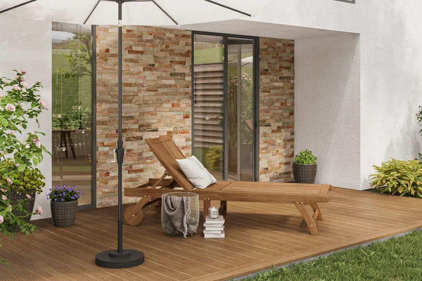 OUTFLEXX Sonnenliege, Natur, FSC-Akazienholz, 197 X 71,5 X 35 Cm, Mit Rollen – Bild 2