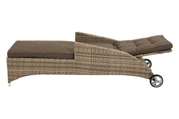 Ploß Rabida Comfort Rollliege, Champagner-meliert, Polyrattan, 198x68x44cm, Verstellbar, Hohe Sitzhöhe – Bild 18