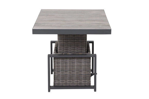 SIENA GARDEN Corido Lifttisch, Charcoal, Alu / Gardino®-Geflecht, 130x75x47-71 Cm, Stufenlos Verstellbar – Bild 18
