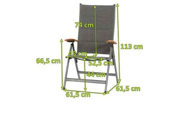 SIENA GARDEN Savin XL Klappsessel, Graphit/grau, Aluminium/Texfabric – Bild 5