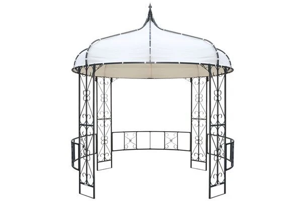 OUTFLEXX Pavillon, Anthrazit/creme, Stahl/Textil, 300 X 300 X 300 Cm