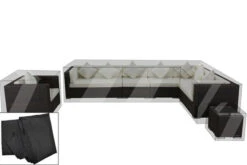 OUTFLEXX Premium Abdeckhauben Set FĂŒr Lounge TheBox-A/-D: 1301/ 1380/ 1745/ 16067, Schwarz, WasserbestĂ€ndig