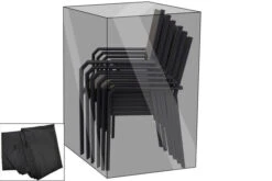 OUTFLEXX Premium Abdeckhaube Für Stapelstühle, Schwarz, Wasserbeständig, 64 X 64 X 82/122 Cm