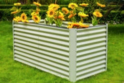 OUTFLEXX Hochbeet, Creme, Zincalume, Pulverbeschichtet, 180 X 90 X 84 Cm