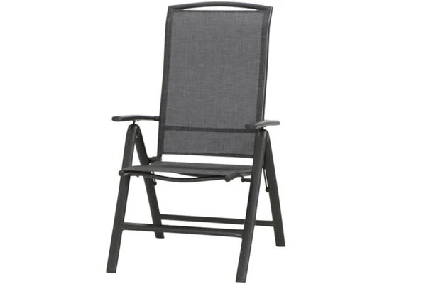 SIENA GARDEN Livorno Multipositionssessel, Anthrazit/silber-schwarz, Alu/Ranotex®, 68x63x110cm
