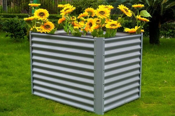 OUTFLEXX Hochbeet, Silber, Zincalume, Pulverbeschichtet, 120x90x84 Cm