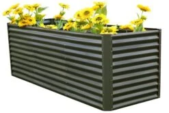 OUTFLEXX Set Hochbeet Mit Erweiterungsmodul, Anthrazit, Zincalume, 180+80cm