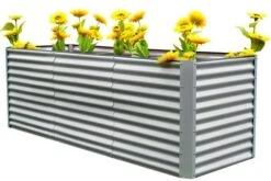 OUTFLEXX Set Hochbeet Mit Erweiterungsmodul, Silber, Zincalume, 180+80cm