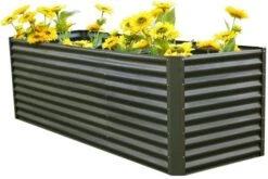 OUTFLEXX Set Hochbeet Mit Erweiterungsmodul, Anthrazit, Zincalume, 120+80cm