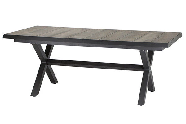 SIENA GARDEN Sincro Ausziehtisch, Anthrazit/natur-grau, Alu/Keramik, 205/265x103 Cm – Bild 4