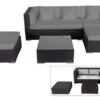 OUTFLEXX Loungemöbel-Set, Schwarz, Polyrattan, 5 Personen, Wasserfeste Kissenbox, Inkl. Kaffeetisch