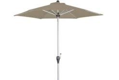DOPPLER Active Auto Tilt Mittelstockschirm, Greige, Aluminium/Textil, Ø210cm, Höhenverstellbar, Knickbar, Mit Kurbel