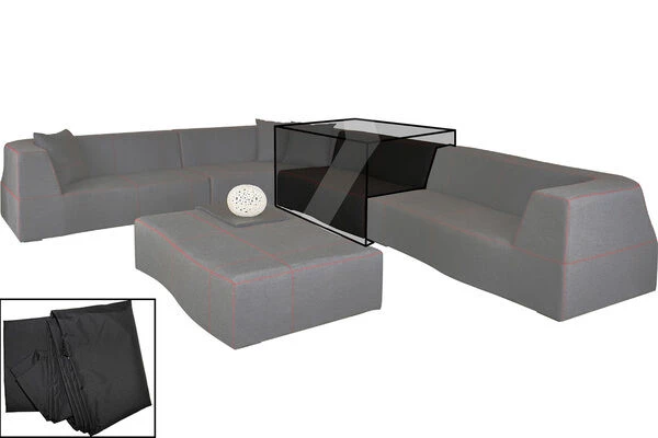 OUTFLEXX Premium Abdeckhaube, Für 2-Sitzer, Z.B. 18523, Schwarz, 138 X 104 X 72 Cm, Wasserbeständig