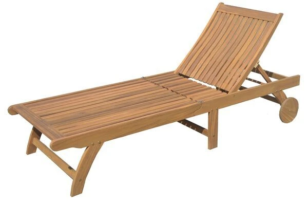 OUTFLEXX Sonnenliege, Natur, FSC-Akazienholz, 197 X 71,5 X 35 Cm, Mit Rollen – Bild 3