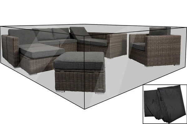 OUTFLEXX Premium Abdeckhaube, Für Lounge, Z.B. 18366-BOX, Schwarz, 310x238x68 Cm, Wasserbeständig