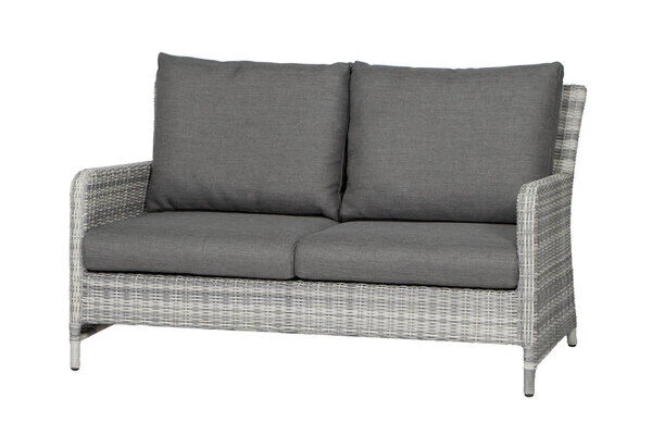 SIENA GARDEN Soria 2-Sitzer Loungesofa, Ice Grey, Alu / Gardino®-Geflecht, 149x87x88 Cm