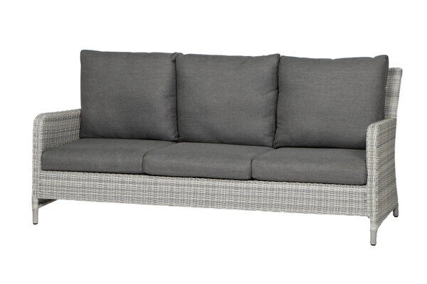 SIENA GARDEN Soria 3-Sitzer Loungesofa, Ice Grey, Alu / Gardino®-Geflecht, 203x87x88 Cm