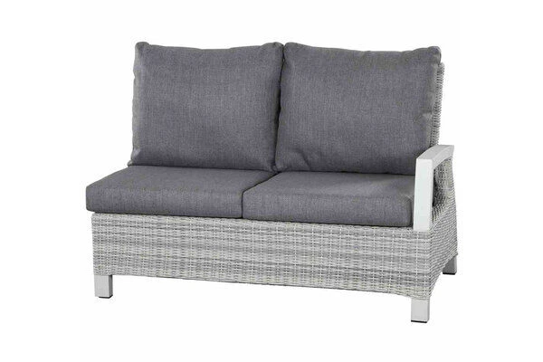 SIENA GARDEN Corido 2-Sitzer Sofa, Ice Grey, Alu / Gardino®-Geflecht, 136x83x88 Cm, Armlehne Links