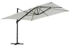 OUTFLEXX Ampelschirm, Anthrazit/creme, Alu/Polyester, 350x350cm, Inkl. Plattenständer