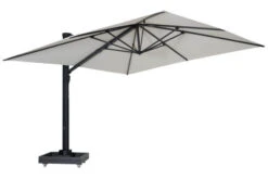 OUTFLEXX Ultimate L Ampelschirm, Anthrazit/creme, Alu/SpuncrylicÂź, 400x400cm, Inkl. BefĂŒllbarem SchirmstĂ€nder